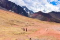 Landscape views of the Ausangate glacier and Cordillera Vilcanota. Cusco, Peru