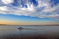 Landscape views coastline and water surface of the Tiligul lake before sunset. Nature of Ukraine, 2019.