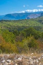 Landscape views in early autumn mountains Crimea Baydar Valley