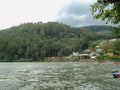 A landscape views of Sarangan Lake in Magetan, East Java.