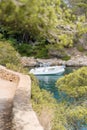 Landscape of Spain Island Mallorca Cala Figuera, fishermans marine bay with boats Royalty Free Stock Photo