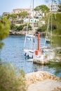 Landscape of Spain Island Mallorca Cala Figuera, fishermans marine bay with boats Royalty Free Stock Photo