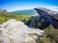 Landscape views on top of table rock mountain nc