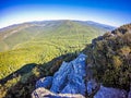 Landscape views on top of table rock mountain nc