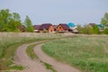 Landscape the village in the spring to Siberia Russia