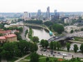 Landscape of Vilnius with skyscrapers.