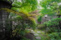 Landscape visible from the edge of the Japanese house Royalty Free Stock Photo