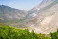 Landscape of volcanic rock mountain Usu