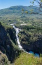 Landscape of the Voringsfossen waterfall Bjoreio river