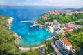 Landscape with Vrbnik town, Krk island, Croatia Royalty Free Stock Photo