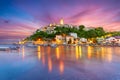 Landscape with Vrbnik village, Krk island, Croatia Royalty Free Stock Photo