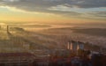 Landscape of a Vyshgorod city Ukraine at sunrise Royalty Free Stock Photo