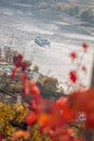 Landscape of Wachau valley, Spitz village with boats on Danube river in Austria. Royalty Free Stock Photo