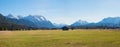 landscape between Wallgau and Krun, view to bavarian alps at springtime Royalty Free Stock Photo