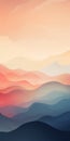 Pink Sunrise Over Mountains: Abstract And Minimalistic Landscape Art