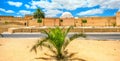 Landscape with walls of Great Mosque in Kairouan city. Tunisia, North Africa Royalty Free Stock Photo