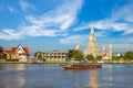 Wat Arun by Chao Phraya River at Bangkok, thailand