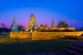 Landscape of  Wat Chai Watthanaram Temple in Buddhist temple Is a temple built in ancient times at Ayutthaya Royalty Free Stock Photo