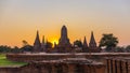 Landscape of  Wat Chai Watthanaram Temple in Buddhist temple Is a temple built in ancient times at Ayutthaya Royalty Free Stock Photo
