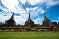 Landscape of Wat Phra Sri Sanphet Temple the ruins of ancient city of ayutthaya Ayutthaya Historical Park are the Capital of the Royalty Free Stock Photo