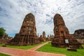 Landscape of Wat Phra Sri Sanphet Temple the ruins of old city of Ayutthaya Ayutthaya Historical Park are the Capital of the Royalty Free Stock Photo