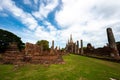 Landscape of Wat Phra Sri Sanphet Temple the ruins of old city of Ayutthaya Ayutthaya Historical Park are the Capital of the Royalty Free Stock Photo