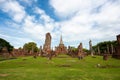 Landscape of Wat Phra Sri Sanphet Temple the ruins of old city of Ayutthaya Ayutthaya Historical Park are the Capital of the Royalty Free Stock Photo