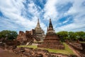 Landscape of Wat Phra Sri Sanphet Temple the ruins of old city of Ayutthaya Ayutthaya Historical Park are the Capital of the Royalty Free Stock Photo