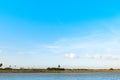 Landscape of Water canal with Blue sky and clouds Royalty Free Stock Photo