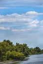 Landscape with water and vegetation in the Danube Delta Royalty Free Stock Photo