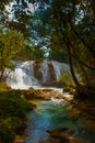 Landscape with waterfall Agua Azul, Chiapas, Palenque, Mexico Royalty Free Stock Photo