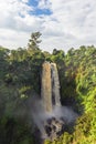 Landscape with a waterfall in the green. Thompson Waterfall. Kenya, Africa