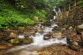 Landscape of waterfall Shypit in the Ukrainian Carpathian Mountains