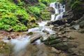 Landscape of waterfall Shypit in the Ukrainian Carpathian Mountains on the long exposure in summer morning. Zakarpattya, Ukraine Royalty Free Stock Photo