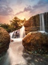 Waterfall sunset Royalty Free Stock Photo