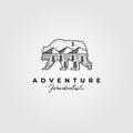 Landscape, wild life , adventure logo, vector, illustration, design, bear logo