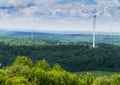 Beautiful forest landscape with windmills in saarland germany europe