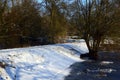 Landscape in Winter at Lake Klostersee in the Town Walsrode, Lower Saxony