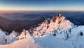 Landscape at winter in sunset moutain, Slovakia