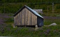 Landscape of wood house at the lake Ustevatnet Norway Royalty Free Stock Photo