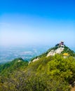 Panoramic view of Wutai Mountain and Dongshan mountain in Shaanxi, China.