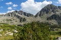 Landscape of Yalovarnika and The Tooth peaks and Begovitsa River Valley, Pirin Mountain, Bulgaria Royalty Free Stock Photo