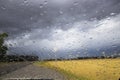 Swedish landscape through the windscreen Royalty Free Stock Photo