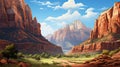 landscape zion canyon located