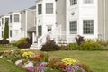 Landscaped apartment flowerbeds