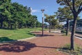 Landscaped footpath of APEC Naru park Royalty Free Stock Photo