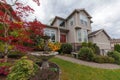 Landscaped Frontyard of Single Family Home Royalty Free Stock Photo