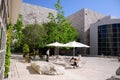 Landscaped Garden with Dining Tables Royalty Free Stock Photo