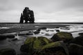 Landscaped of Hvitserkur, in northern Iceland in cloudy day