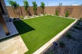 Landscaped Rear Yard Setting With Grass Royalty Free Stock Photo